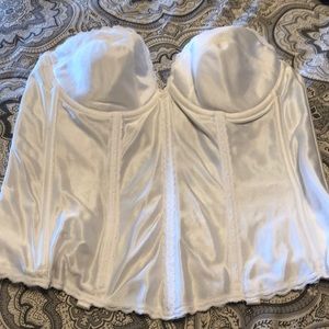 Carnival white satin corset